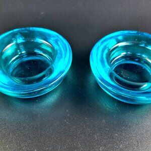 Vintage Crate & Barrel Glass Votive/Tea Light Holders – Set of 2
